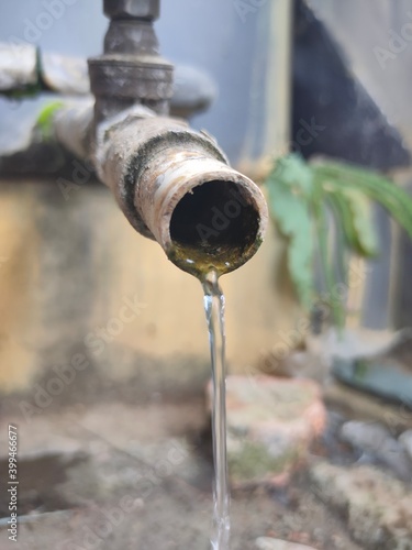 water flowing from faucet