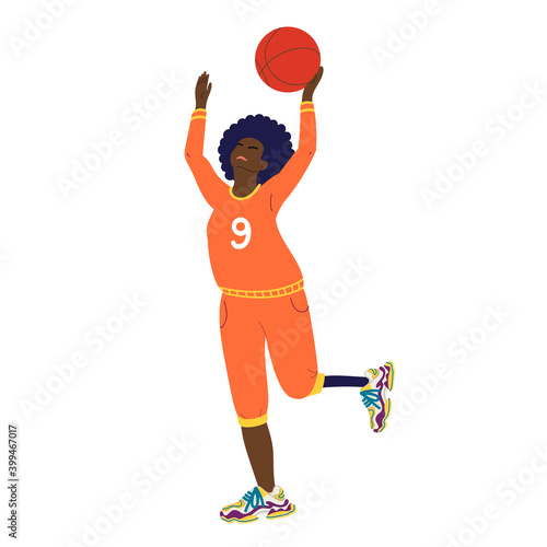 Disabled girl playing basketball