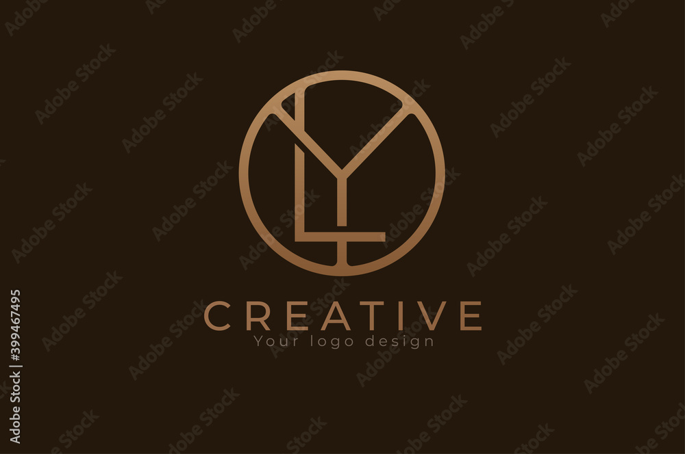 Obraz premium Abstract initial letter L and Y logo,usable for branding and business logos, Flat Logo Design Template, vector illustration