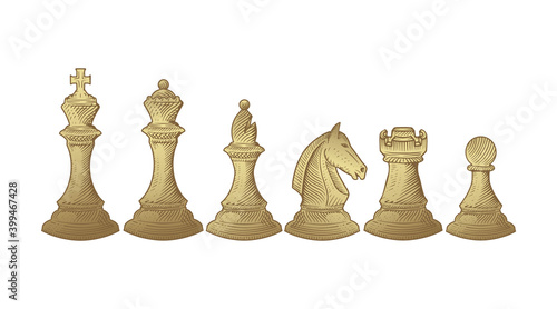 chess, strategy, pieces, gold, engraving, toy, board, battle, piece, pawn, bishop, queen, black and white, castle, check, check board, check mate, checkmate, chess pieces, chessboard, aggressive, ches