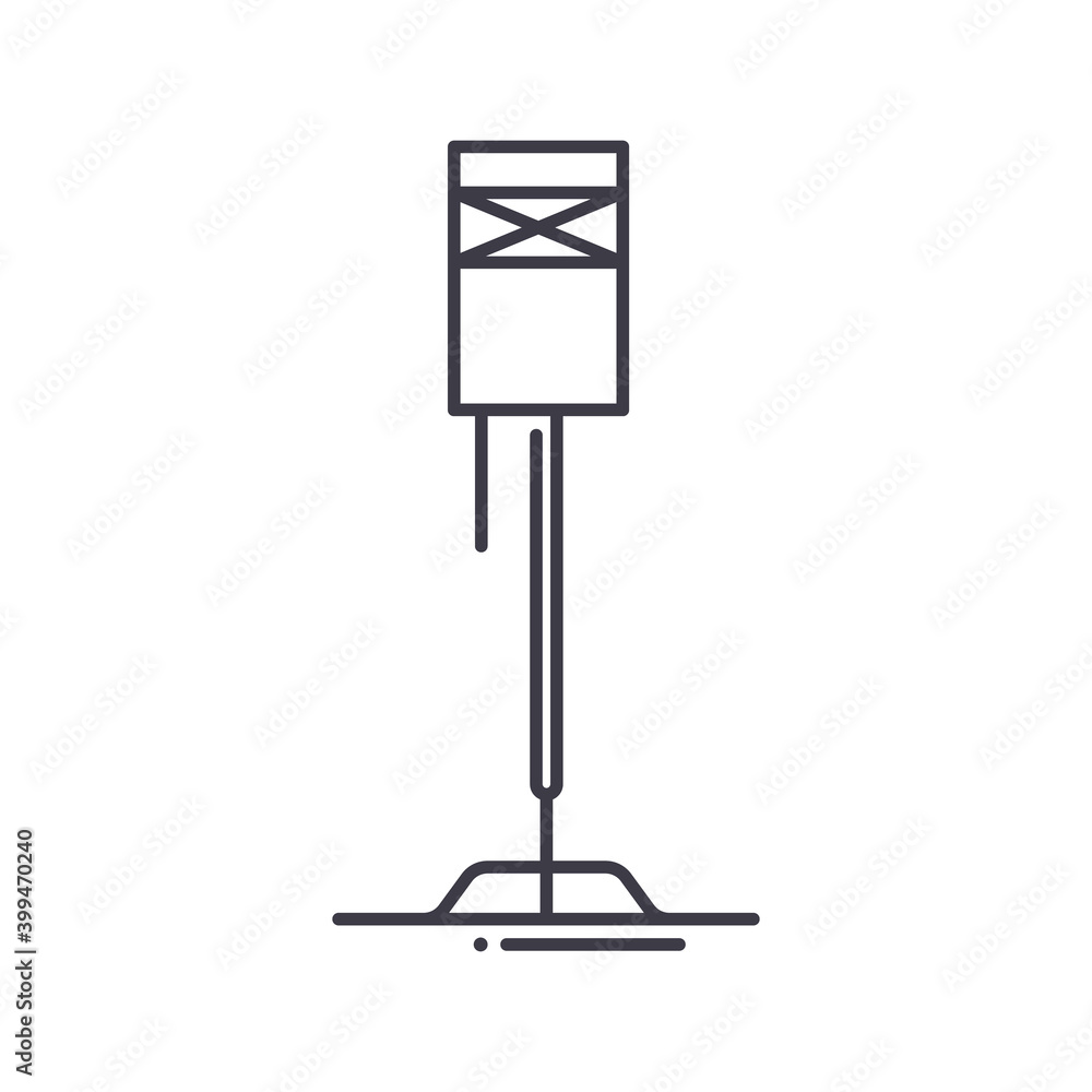Interior lamp icon, linear isolated illustration, thin line vector, web design sign, outline concept symbol with editable stroke on white background. Interior lamp icon, linear isolated illustration, thin line vector, web design sign, outline concept symbol with editable stroke on white background.
