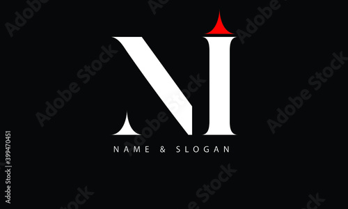 NI, IN, N, I abstract letters logo monogram