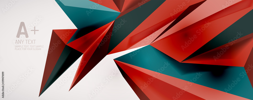 Vector triangle geometric backgrounds. Low poly 3d shape on light backdrop. Vector illustration for covers, banners, flyers and posters and other designs Vector triangle geometric backgrounds. Low poly 3d shape on light backdrop. Vector illustration for covers, banners, flyers and posters and other designs