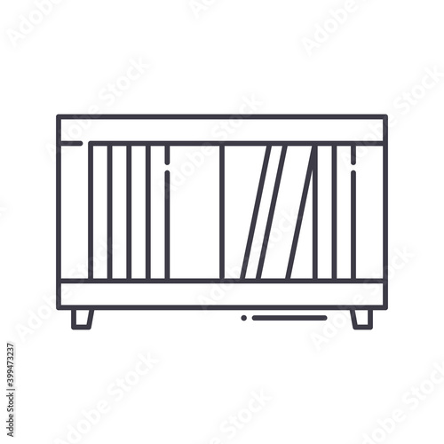 Interior shelf icon, linear isolated illustration, thin line vector, web design sign, outline concept symbol with editable stroke on white background.