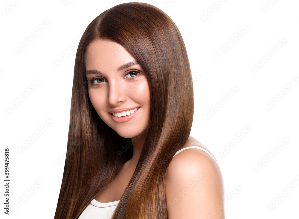 Beautiful hair smile woman healthy skin face portrait Beautiful hair smile woman healthy skin face portrait