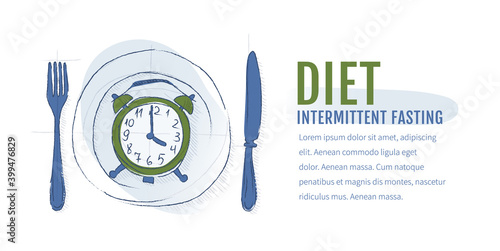 Intermittent fasting Intermittent fasting diet concept