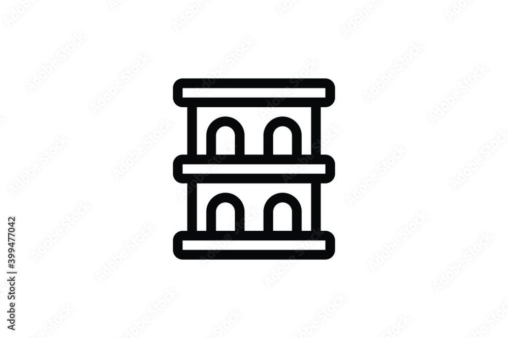 Archeology Outline Icon - Building
