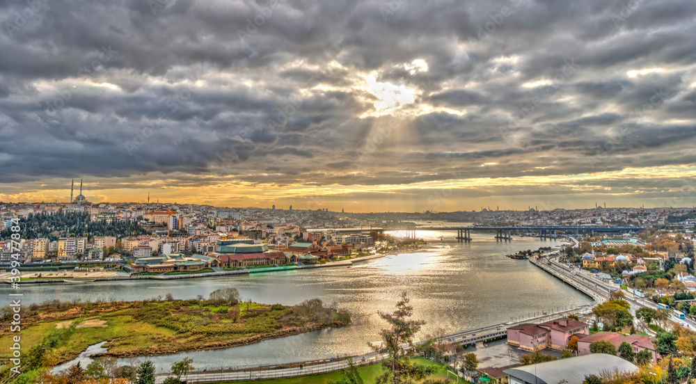 Istanbul, Turkey: The Golden Horn at sunrise