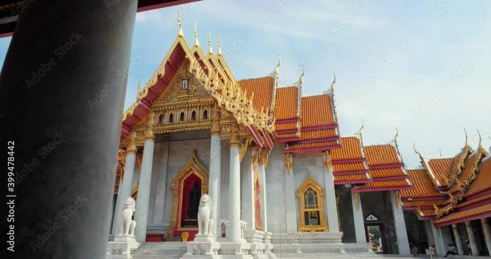 The Marble Temple, Wat Benchamabopit Dusitvanaram a tourist famous landmark which relate to religion in Bangkok Thailand. Amazing Thailand travel concept. The Marble Temple, Wat Benchamabopit Dusitvanaram a tourist famous landmark which relate to religion in Bangkok Thailand. Amazing Thailand travel concept.