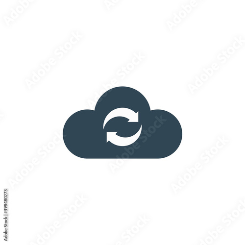 Cloud icon with sync data c...