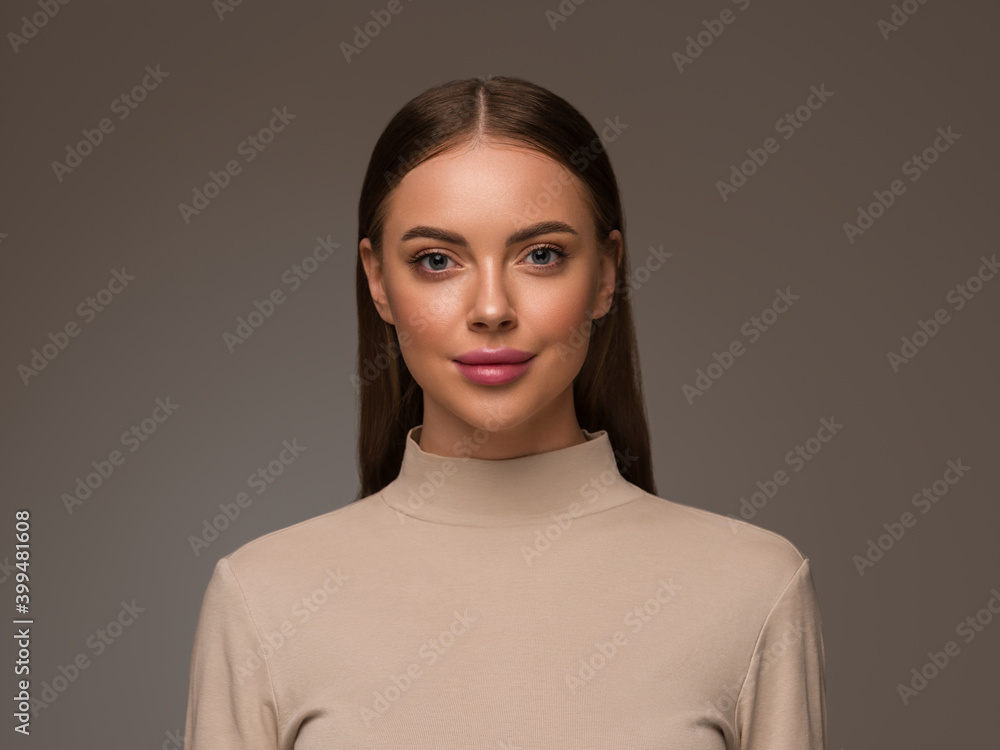 Beautiful woman with long hair beauty natural make up fashion hairstyle Beautiful woman with long hair beauty natural make up fashion hairstyle