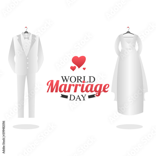 vector graphic of world marriage day good for world marriage day celebration. flat design. flyer design.flat illustration.