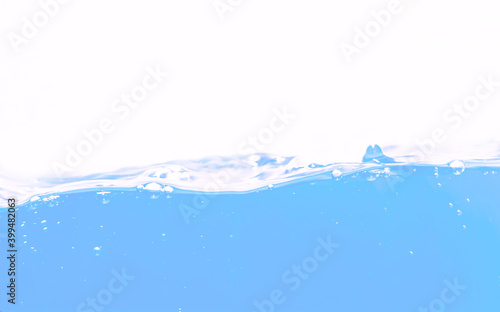 Close up of water and air bubbles shape  isolated on white background.