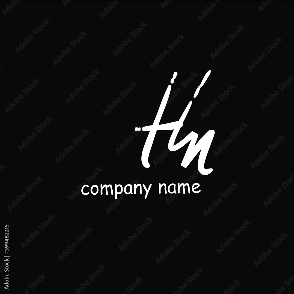 Hn initial handwriting or handwritten logo for identity