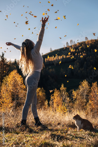 Casual joyful woman having ...
