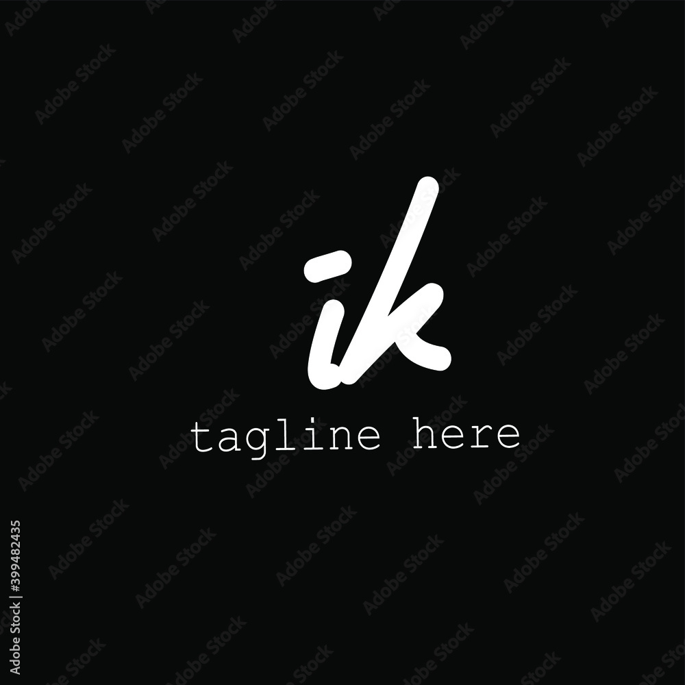 ik initial handwriting or handwritten logo for identity ik initial handwriting or handwritten logo for identity