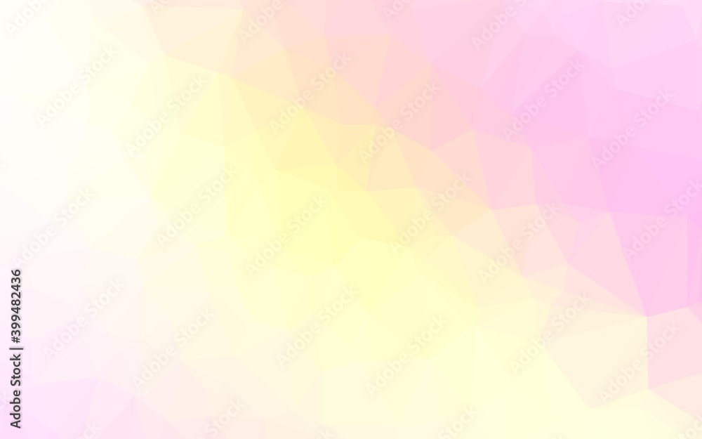Light Pink, Yellow vector polygon abstract layout.