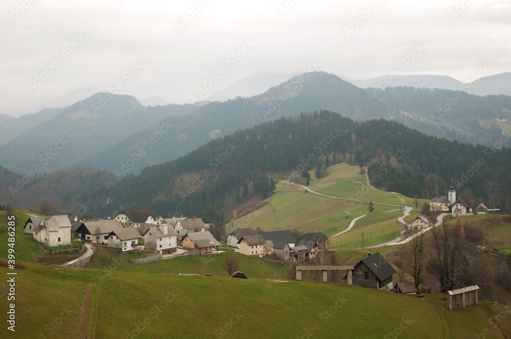 Small Mountain Village in Slovenia
