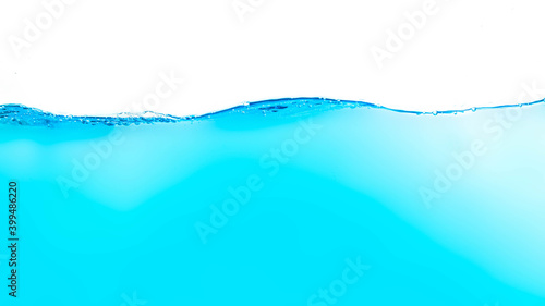 Water splash with bubbles of air, isolated on the white background
