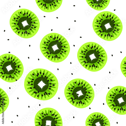 Kiwi fresh seamless vector pattern. Cute exotic fruits illustration. Colorful kiwi slices pattern illustration. fresh fruit vector