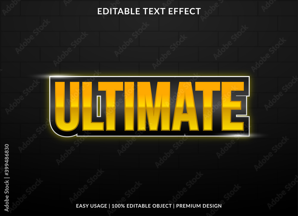 ultimate text effect with bold style use for business brand and logo 