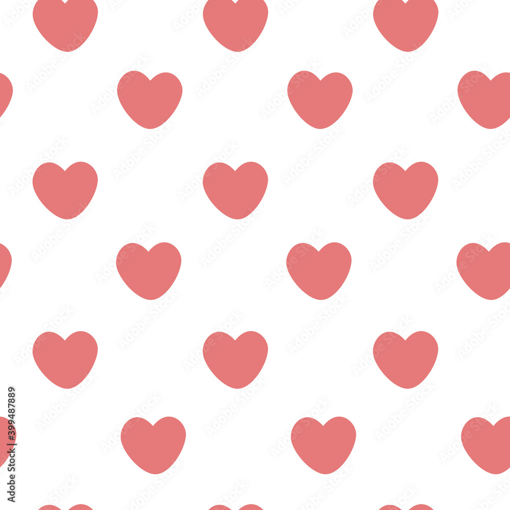 Simple vector background of hearts on a white background.