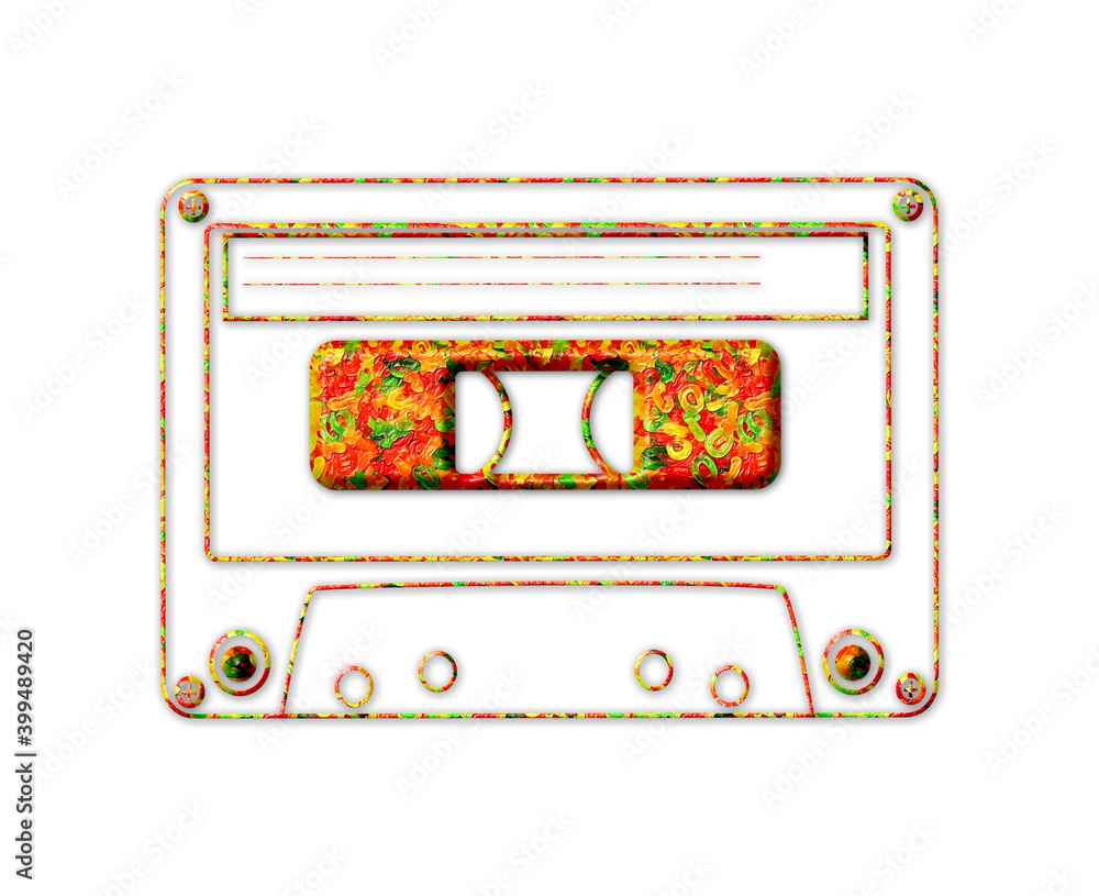 Fototapeta premium cassette tape recorder Jellybeans Yummy sweets Colorful illustration, jelly Icon logo symbol