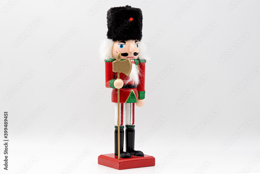 Christmas Nutcracker Soldier Isolated White Background Stock Photo