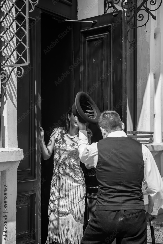 Fototapeta premium Beautiful young. like an old black and white movie