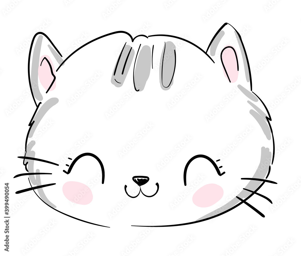 Cute Cat sketch illustration vector, print design cat, children print on t-shirt. Hand Drawn cat. Cute Cat sketch illustration vector, print design cat, children print on t-shirt. Hand Drawn cat.