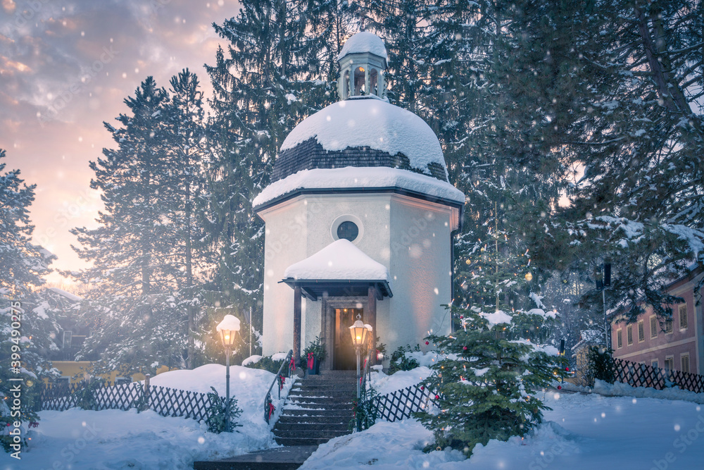 Famous Silent Night Chapel at Oberndorf, Salzburg, Austria