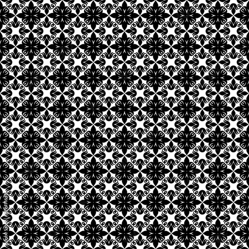 black and white seamless floral pattern. template, cover, print.