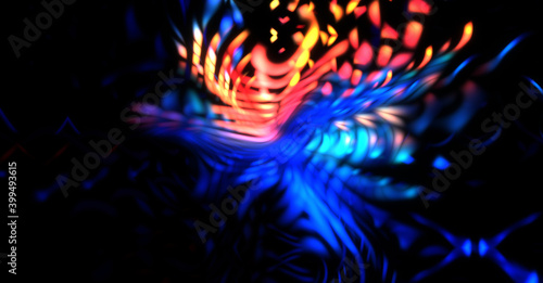 Light particle trails. Light explosion star with glowing particles and lines. Beautiful moving abstract rays background.