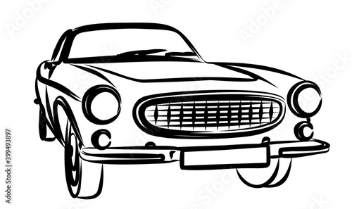The Sketch of retro car.