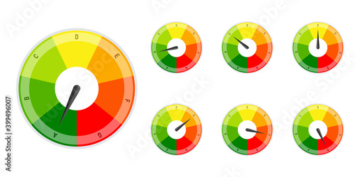 European efficiency rating. Vector illustration.