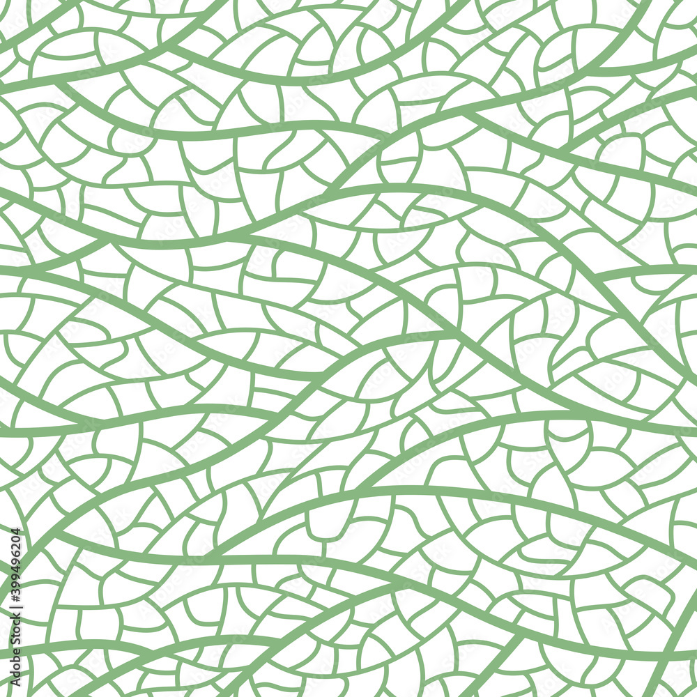 Vector seamless pattern of hand drawing of leaf veins. Chaotic abstract mesh texture.