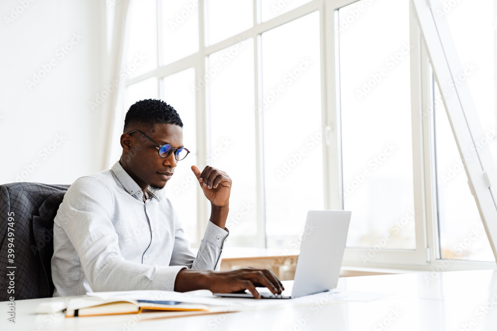 Thoughtful young african american businessman Thoughtful young african american businessman