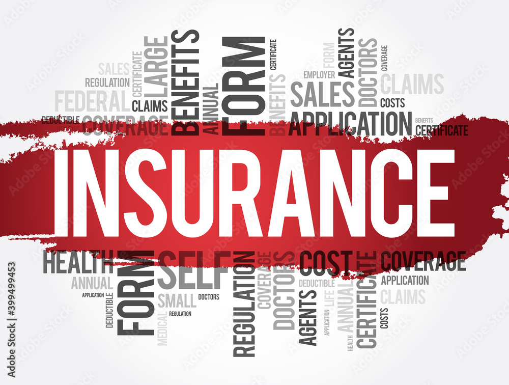 Fototapeta premium Insurance word cloud collage, healthcare concept background