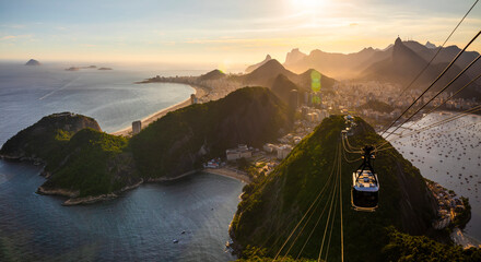Wandcirkels Rio de Janeiro Suikerbroodberg bij avondrood panorama  © Anton Petrus