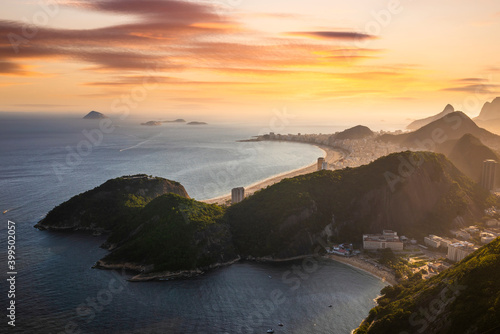 Beautiful panorama of Rio de Janeiro at sunset, Brazil. Sugarloaf Mountain © Anton Petrus