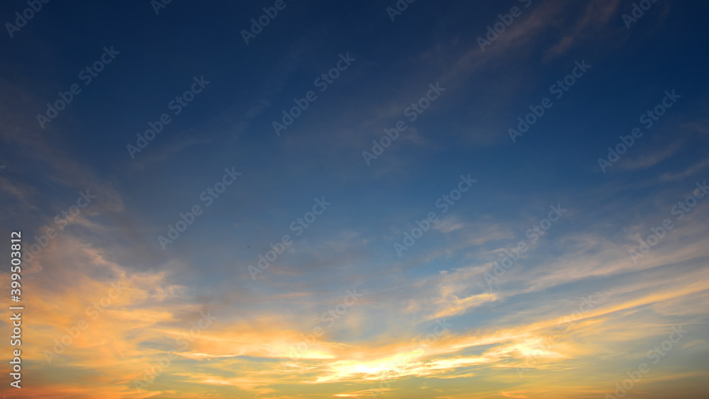 beautiful landscape of sunset sky background