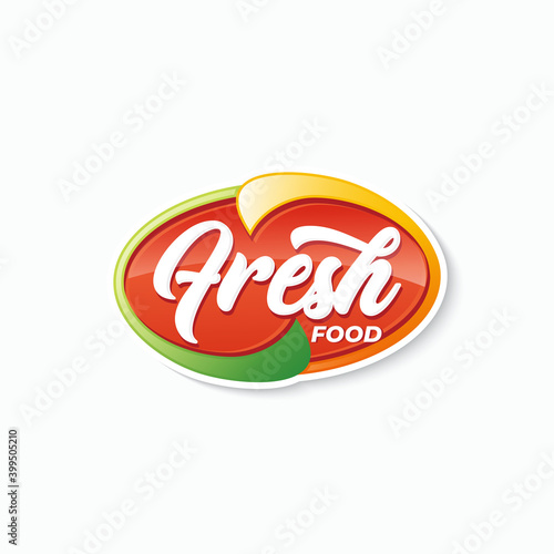 Fresh food typography logo template