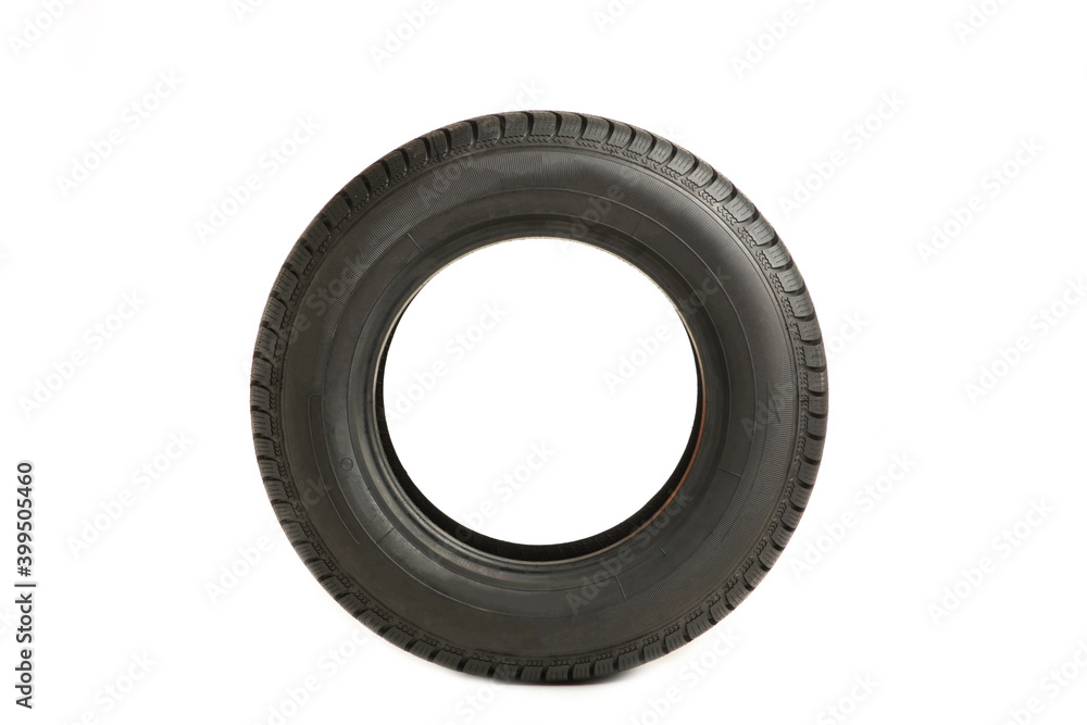 Obraz premium Car tire isolated on a white background.