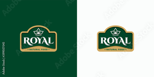 Royal natural food logo design template