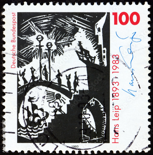 Postage stamp Germany 1993 Hans Leip, German novelist