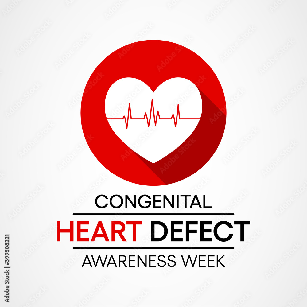 Vector illustration on the theme of Congenital Heart Defect Awareness Week observed each year during February 7–14 to promote awareness and education about congenital heart defects (CHDs).