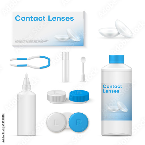 Contact lens accessory set, medical eye vision health
