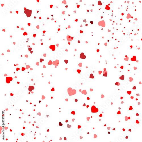 Heart confetti falling down isolated