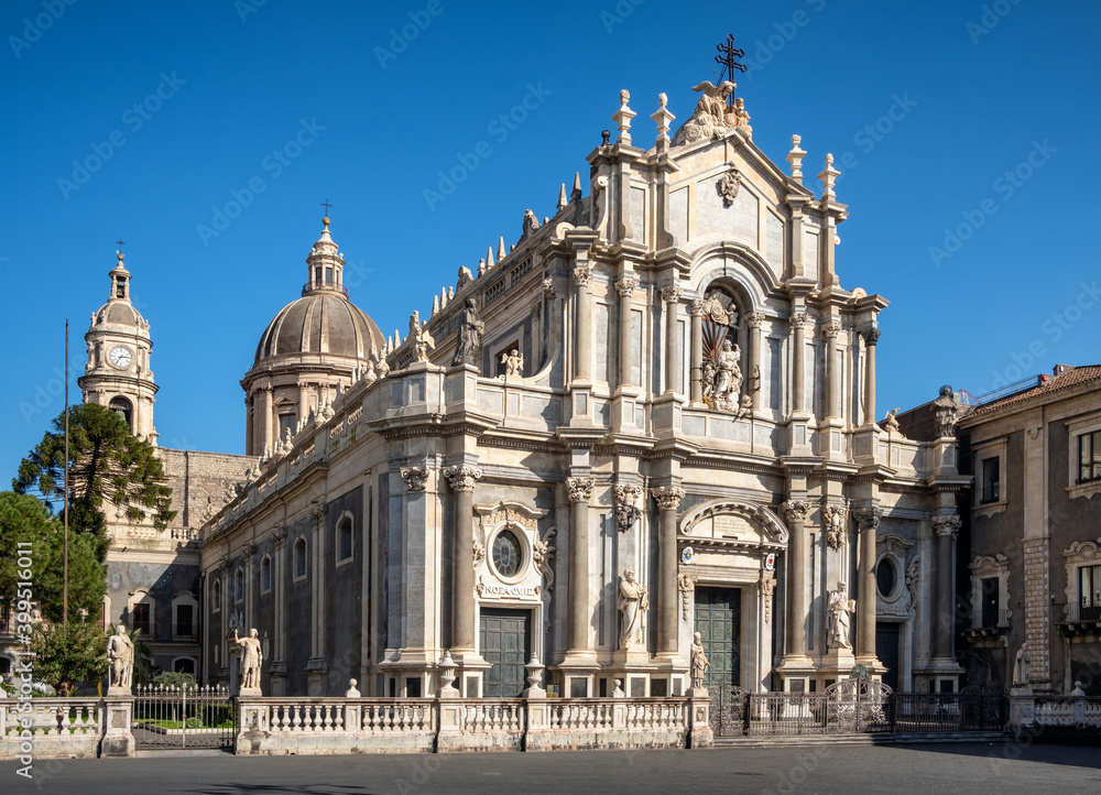 Saint Agata Cathedral on Piazza del Duomo in Catania, Sicily