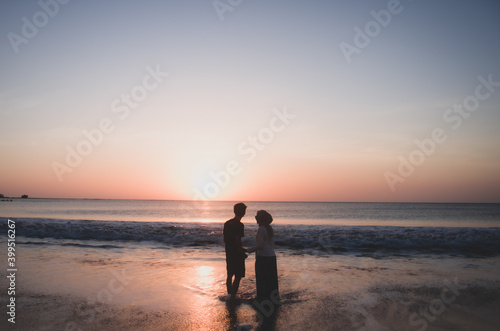 enjoy the sunset on the beach with your partner
